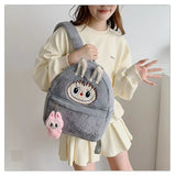 THE MONSTERS - BUBU-Bag - flauschiger Rucksack - grau